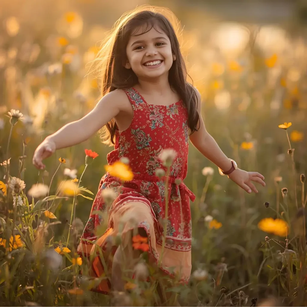 Girl enjoying nature outdoors